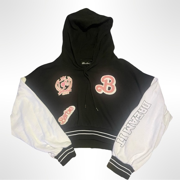 Barbie Black and White Hoodie with Pink Details - Picture 1 of 3